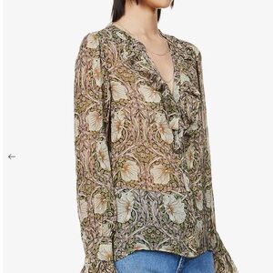 Muse Republic Sheer Flower Blouse XS Coquette Cottagecore Balletcore Femimine